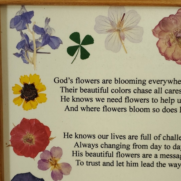 unbranded Wall Decor Gods Flowers Poem Framed Dried Floral Poshmark